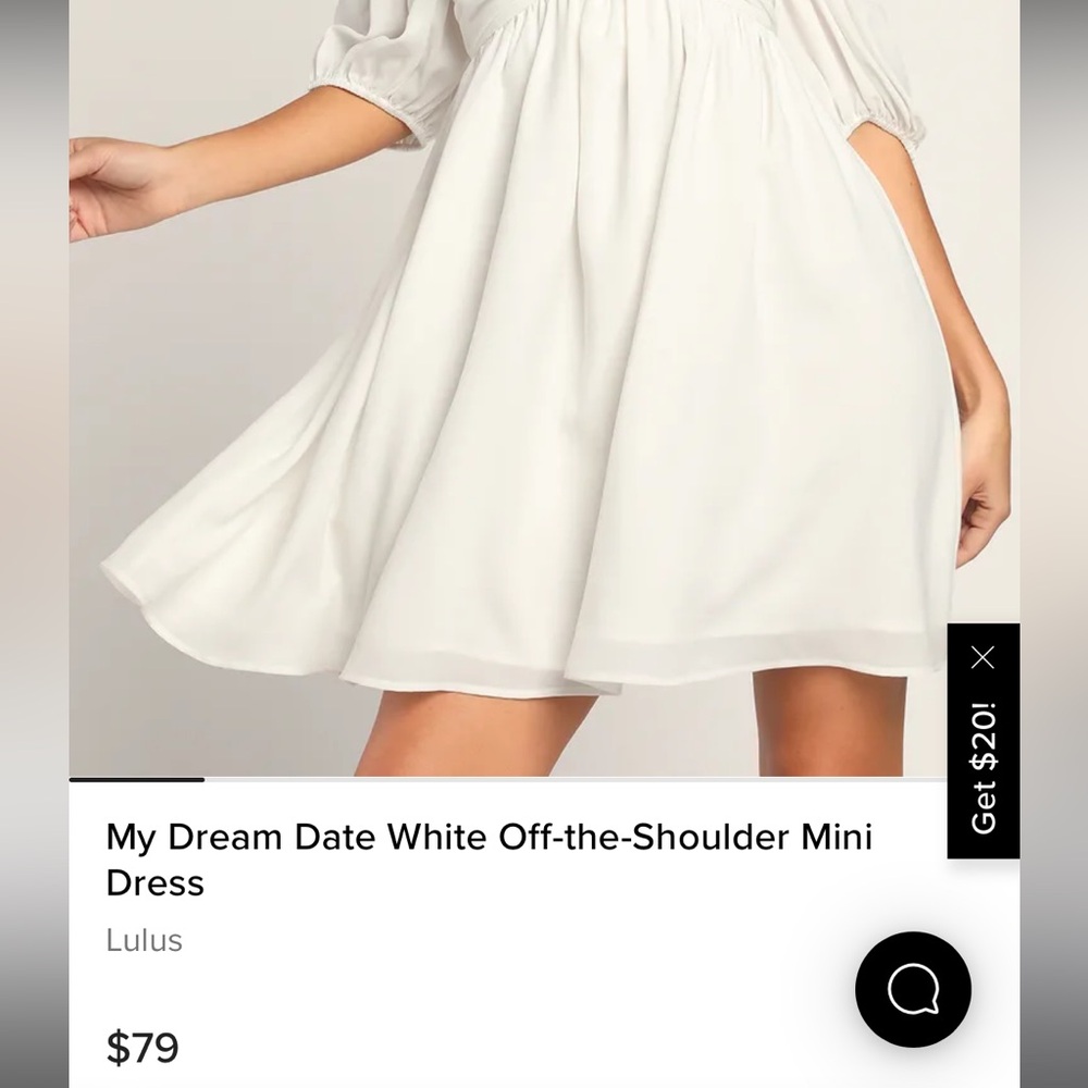 White Lulus off the shoulder dress - Picture 9 of 9